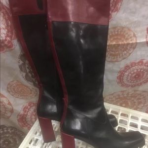 Donald J. Pliner size 9.5 black/Burgundy boots